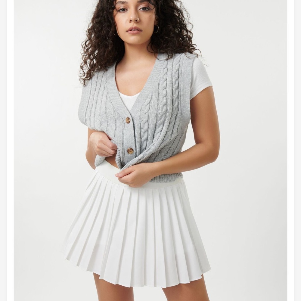 Garage White Pleated Skirt